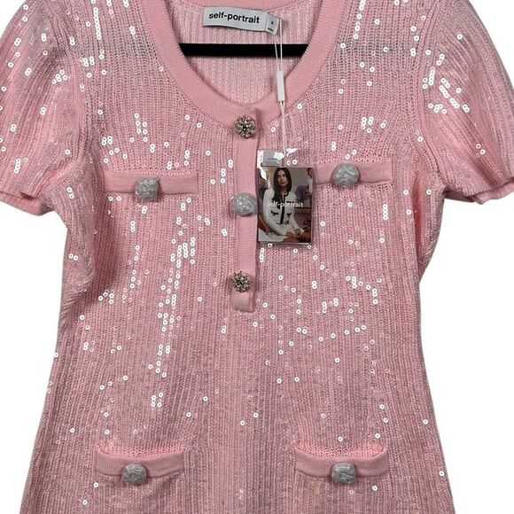 NWT…..Self-Portrait Blush Pink Mini Dress - Picture 15 of 16